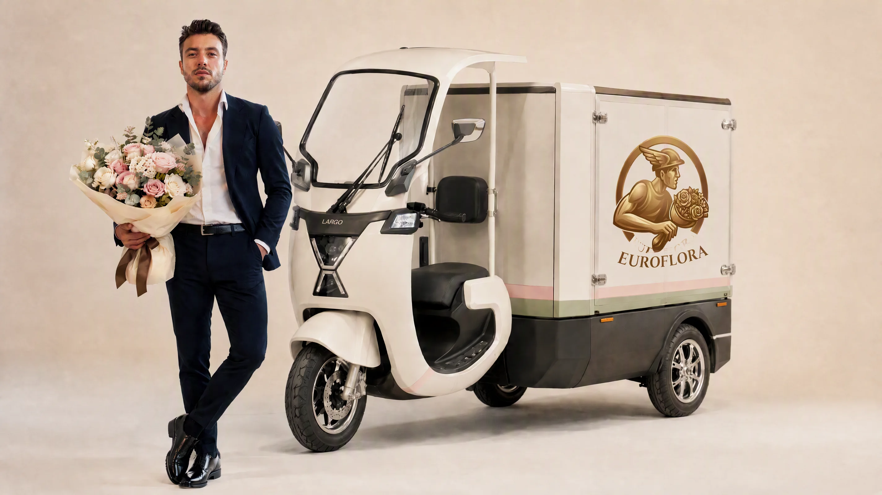 Triciclo elettrico Euroflora e corriere